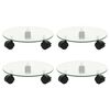 vidaXL Soportes ruedas plantas 4 uds redondo vidrio templado 28 cm