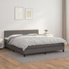 vidaXL Cama box spring con colch&oacute;n cuero sint&eacute;tico gris 160x200 cm