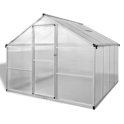 vidaXL Invernadero de aluminio reforzado con estructura base 6,05 m²