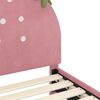 vidaXL Cama para ni&ntilde;os con cabecero Rosa 90 x 190 cm Terciopelo