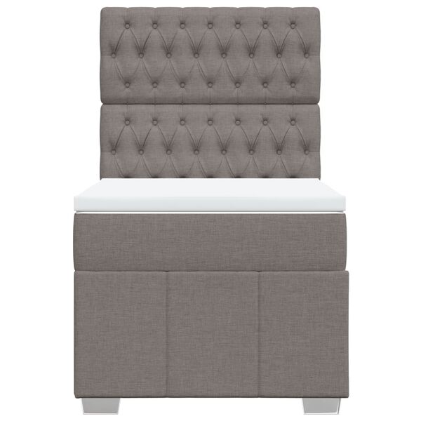 vidaXL Cama box spring con colch&oacute;n tela gris taupe 100x200 cm