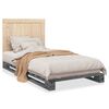 vidaXL Estructura de cama con cabecero madera de pino gris 100x200cm