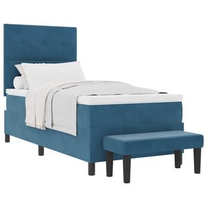vidaXL Cama tipo Box Spring Azul oscuro 200 x 80 cm Terciopelo