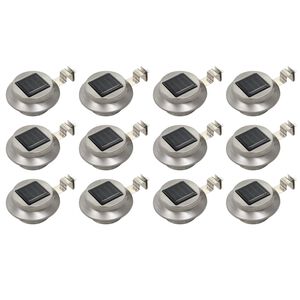 vidaXL L&aacute;mparas solares redondas de exterior 12 uds LED 12 cm