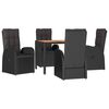 vidaXL Set de muebles jardín 5 pzas con cojines ratán sintético negro
