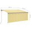 vidaXL Toldo autom&aacute;tico retr&aacute;ctil con persiana amarillo blanco 3x2,5m