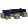 vidaXL Set de sof&aacute;s de jard&iacute;n y cojines 8 piezas rat&aacute;n sint&eacute;tico gris