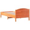 vidaXL Estructura de cama sin colch&oacute;n madera maciza marr&oacute;n 90x190 cm