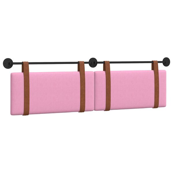 vidaXL Cabecera Colgante Liso Rosa 170 x 55 x 5 cm PU antiguo
