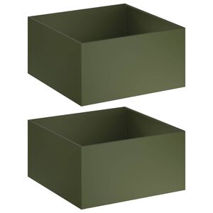 vidaXL Macetero de Jard&iacute;n 2 uds. Verde oliva 60 x 60 x 40 cm