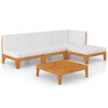 vidaXL Juego muebles de jard&iacute;n y cojines 5 pzas madera maciza acacia