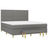 vidaXL Cama box spring con colch&oacute;n tela gris oscuro 180x200 cm