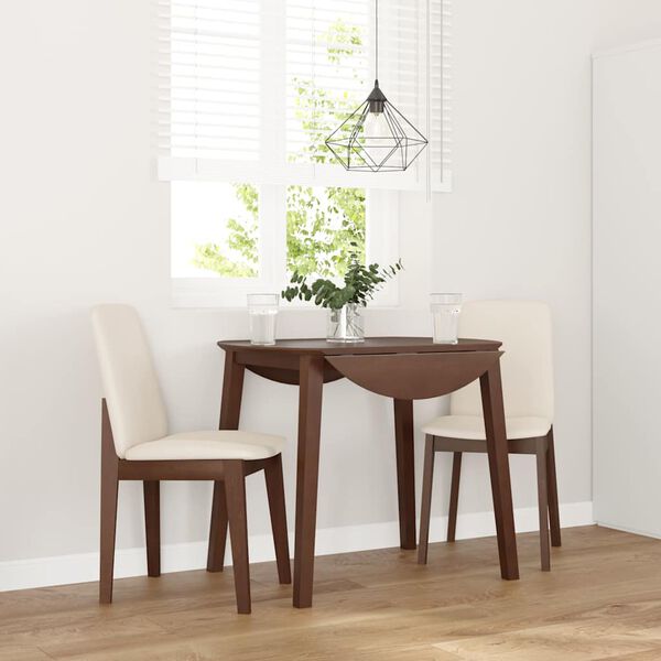 vidaXL Sillas de comedor con cojines 2 uds madera maciza marr&oacute;n caucho