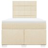 vidaXL Cama box spring con colch&oacute;n tela color crema 120x190 cm