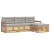 vidaXL Conjunto de sof&aacute;s de exterior 4 uds. Blanco y Gris Claro