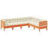vidaXL Set de sof&aacute;s jard&iacute;n 6 pzas con cojines madera pino marr&oacute;n cera