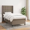 vidaXL Cama box spring con colch&oacute;n tela gris taupe 80x200 cm