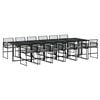 vidaXL Set comedor de jard&iacute;n con cojines 13 pzas rat&aacute;n sint&eacute;tico negro