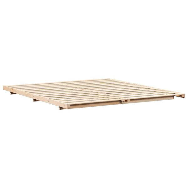 vidaXL Estructura de cama Marrón 180 x 220 cm Madera maciza de pino