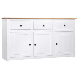 vidaXL Aparador de madera de pino estilo Panam&aacute; blanco 135x40x80 cm