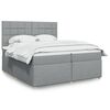 vidaXL Cama box spring con colch&oacute;n tela gris claro 200x200 cm