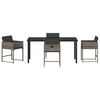 vidaXL Conjunto de Comedor de Jard&iacute;n 5 pcs Gris rat&aacute;n sint&eacute;tico