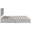 vidaXL Cama con almacenamiento con cabecera Gris Sonoma 200 x 200 cm