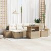 vidaXL Conjunto de sofá de jardín 7 pcs Beige ratán sintético