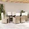 vidaXL Conjunto de Comedor de Jard&iacute;n 7 pcs Beige rat&aacute;n sint&eacute;tico