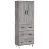 vidaXL Aparador alto madera contrachapada gris sonoma 69,5x34x180 cm