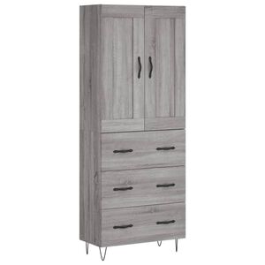 vidaXL Aparador alto madera contrachapada gris sonoma 69,5x34x180 cm