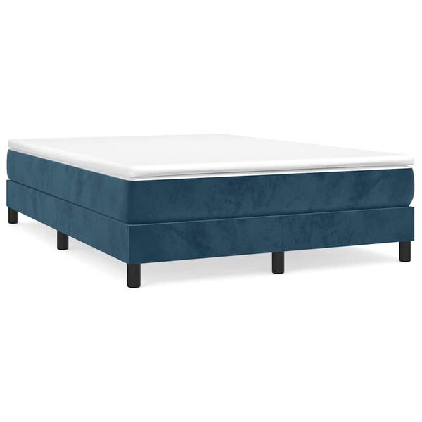 vidaXL Estructura de cama con somier terciopelo azul oscuro 140x200cm