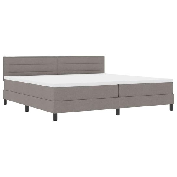 vidaXL Cama tipo Box Spring con coj&iacute;n Manual Taup&eacute; 200 x 200 cm tela