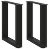 vidaXL Patas para mesa de centro en forma de U (2 unidades), color negro, 38 x (42-43) cm, acero