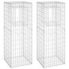 vidaXL Cestas postes de gaviones 2 unidades hierro 50x50x140 cm