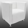 vidaXL Sill&oacute;n Cube de piel sint&eacute;tica blanca