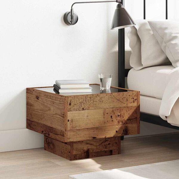 vidaXL Mesa de Caf&eacute; Madera vieja 40 x 40 x 30 cm Madera de ingenier&iacute;a