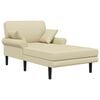 vidaXL Chaise longue Crema Cuero sint&eacute;tico