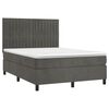 vidaXL Cama box spring con colch&oacute;n terciopelo gris oscuro 140x200 cm