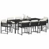 vidaXL Conjunto de Comedor de Jard&iacute;n 9 pcs Negro rat&aacute;n sint&eacute;tico