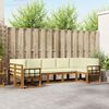 vidaXL Conjunto de sof&aacute;s de exterior con coj&iacute;n 7 pcs Natural y Crema