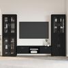 vidaXL Conjunto de mueble de TV con caj&oacute;n Negro Madera de ingenier&iacute;a