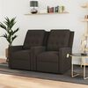 vidaXL Sill&oacute;n reclinable de masaje de 2 plazas tela marr&oacute;n