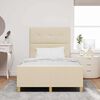 vidaXL Estructura de cama con cabecera Crema 120 x 190 cm tela