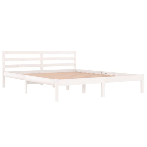 vidaXL Estructura de cama sin colch&oacute;n madera de pino blanco 160x200 cm