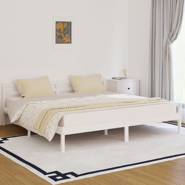 vidaXL Estructura de cama sin colchón madera de pino blanco 200x200 cm