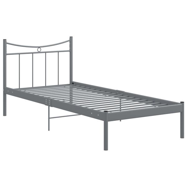 vidaXL Estructura de cama sin colch&oacute;n metal gris 100x200 cm