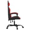vidaXL Silla gaming giratoria cuero sintético negro y rojo