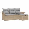 vidaXL Conjunto de sof&aacute; de jard&iacute;n 4 uds. Polirat&aacute;n