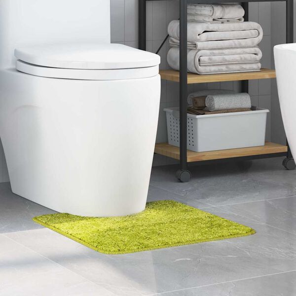 vidaXL Alfombra antideslizante para ba&ntilde;o con corte para inodoro Verde